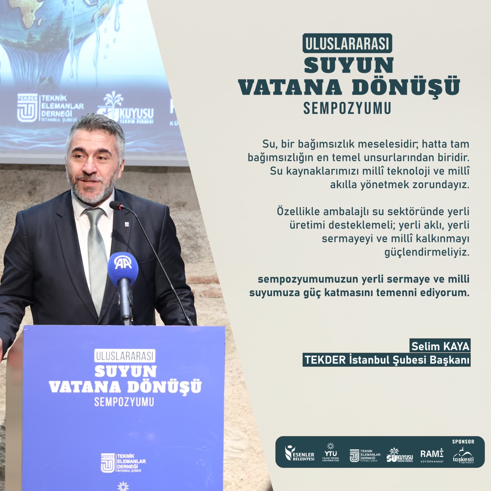 Uluslararası Suyun Vatana Dönüşü Sempozyumu